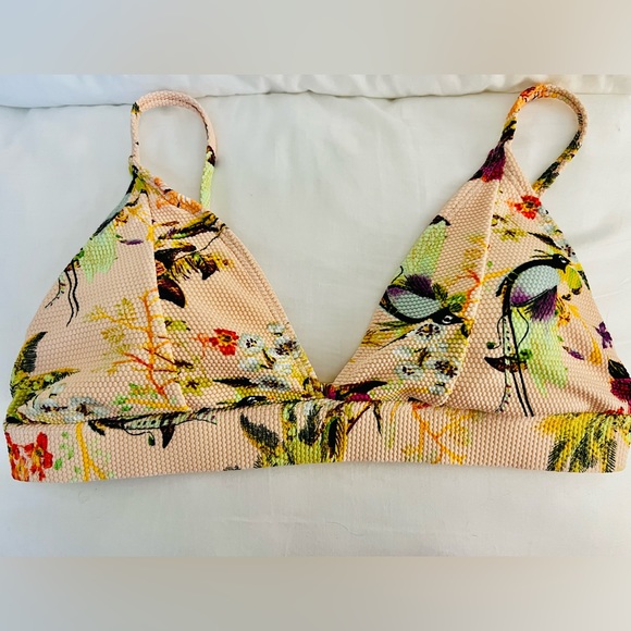 Tropical Print Two piece Bikini Swimsuit Top M bottoms XL - Picture 2 of 8